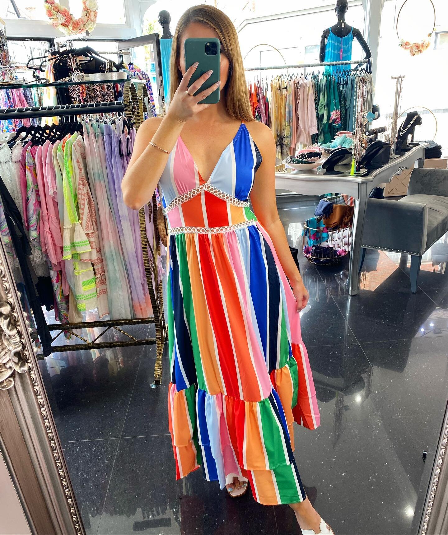 This dress 🌈 Available in sizes small, medium and large. 

Shop in both shops and online at www.blushboutiques.co.uk 🌈
.
.
.
#rainbowdress #summerdresses #bucks #boutique #boutiquestyle #boutiquefashion #boutiqueshopping #oldamersham #gerrardscross