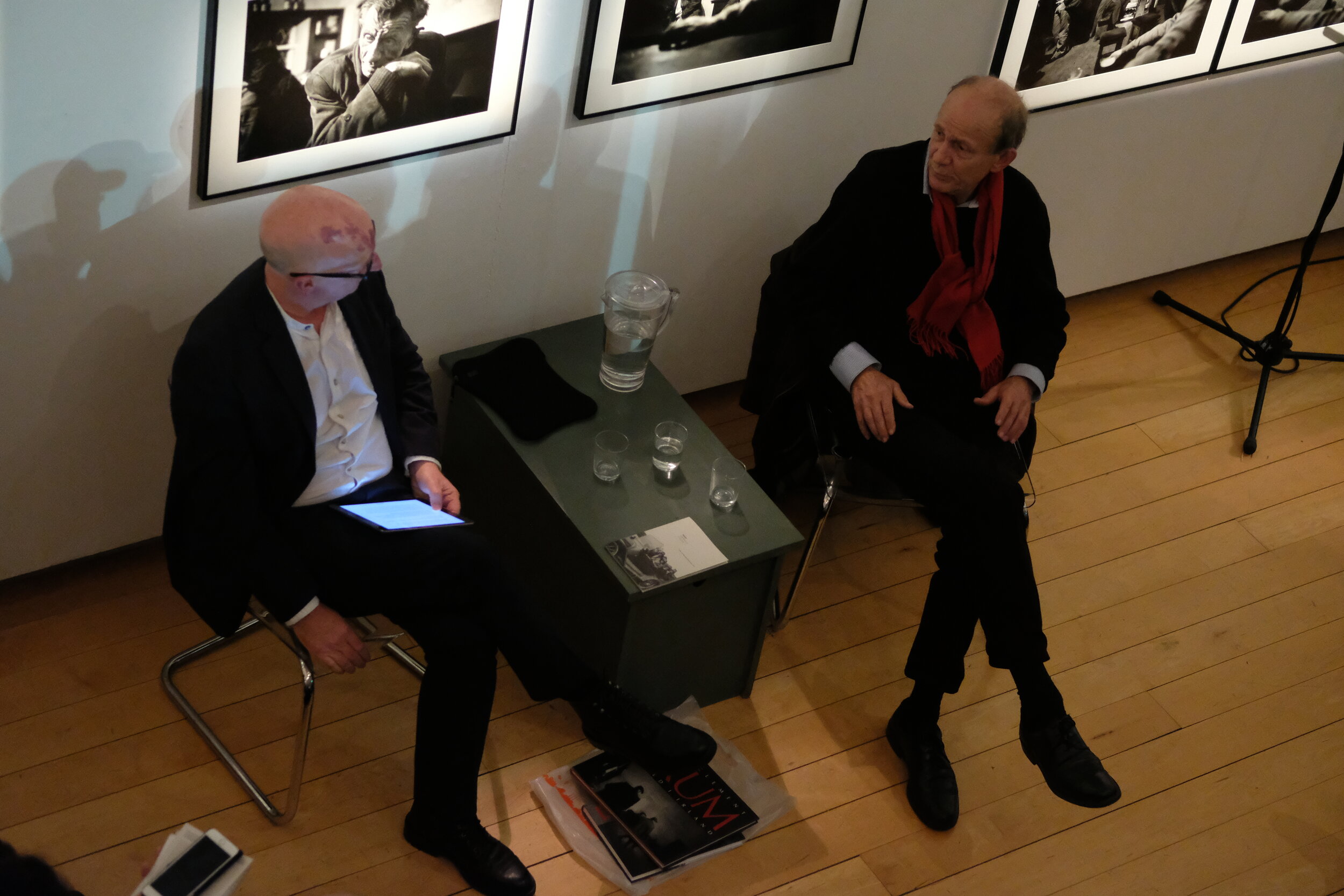  Dr. Anthony Haughey speaking with Artist Krass Clement on opening night 