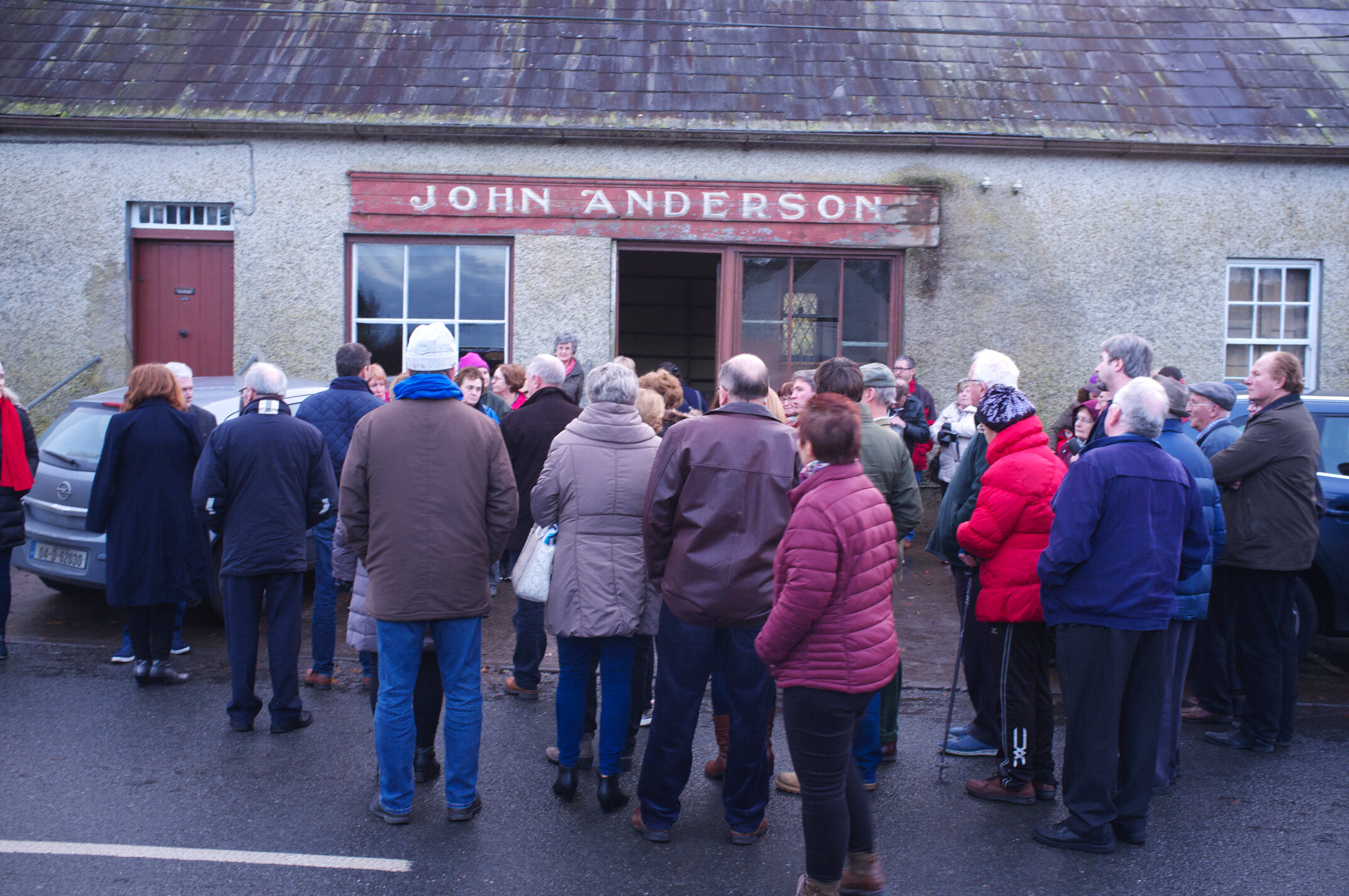  Architectural historian Kevin V. Mulligan giving a walking tour of the village of Drum 