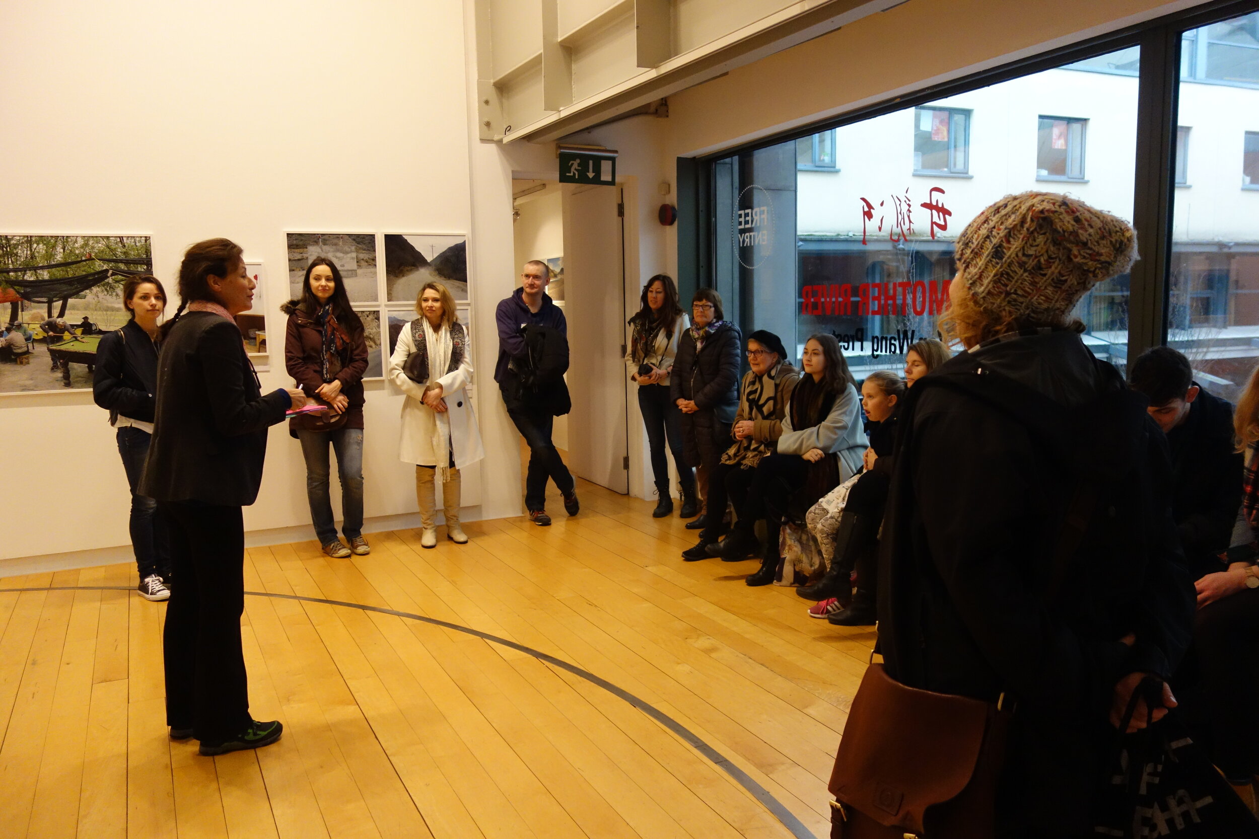  Curator Tanya Kiang giving a tour of the exhibition 