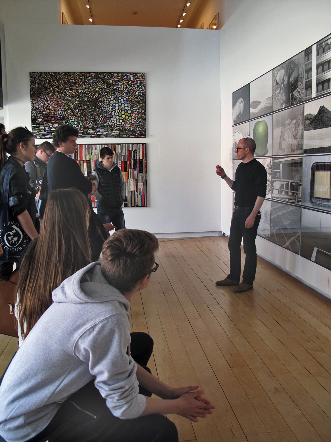  Darragh Shanahan giving a tour of the exhibition 