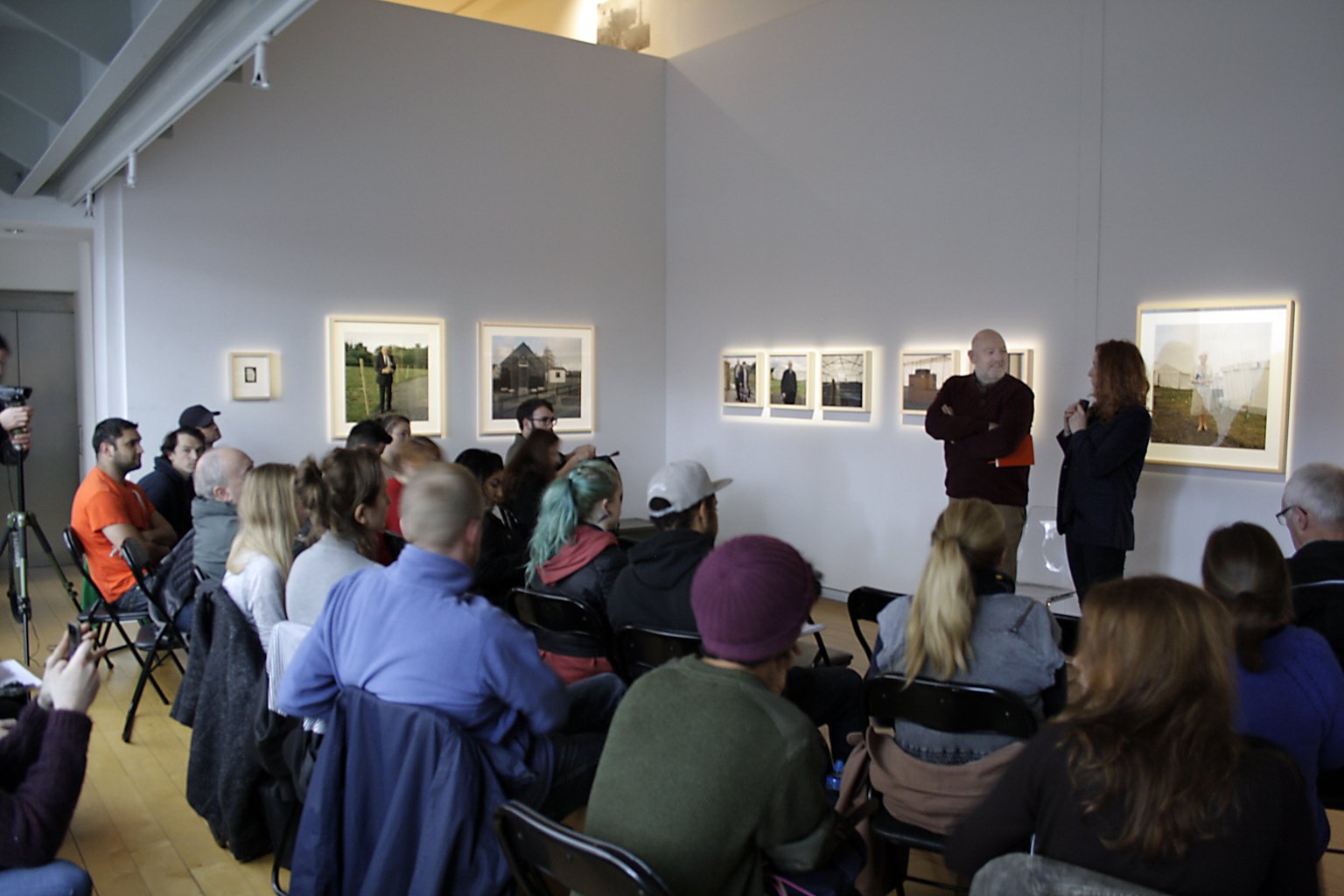  Photographer Gordon Ashbridge with Curator Trish Lambe, giving a talk on the exhibition 