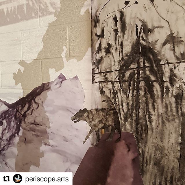 #Repost @periscope.arts

We really recommend experiencing the immersive collaborative project in the tonwn centre this month! ・・・
Dog reaches summit of highest mountain ...or maybe it's a wolf.
#explorersdream #communityspaces #imagination #collabora