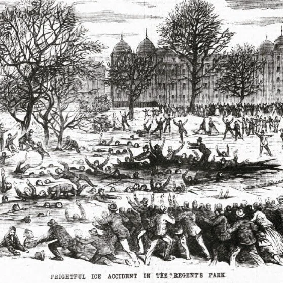 Regent&rsquo;s Park - 15th Jan, 1867. Approximately 200 people fell into the icy waters of the Regent&rsquo;s Park boating lake after the ice they were skating on broke apart. Many couldn&rsquo;t swim or were weighed down by heavy winter clothing. In