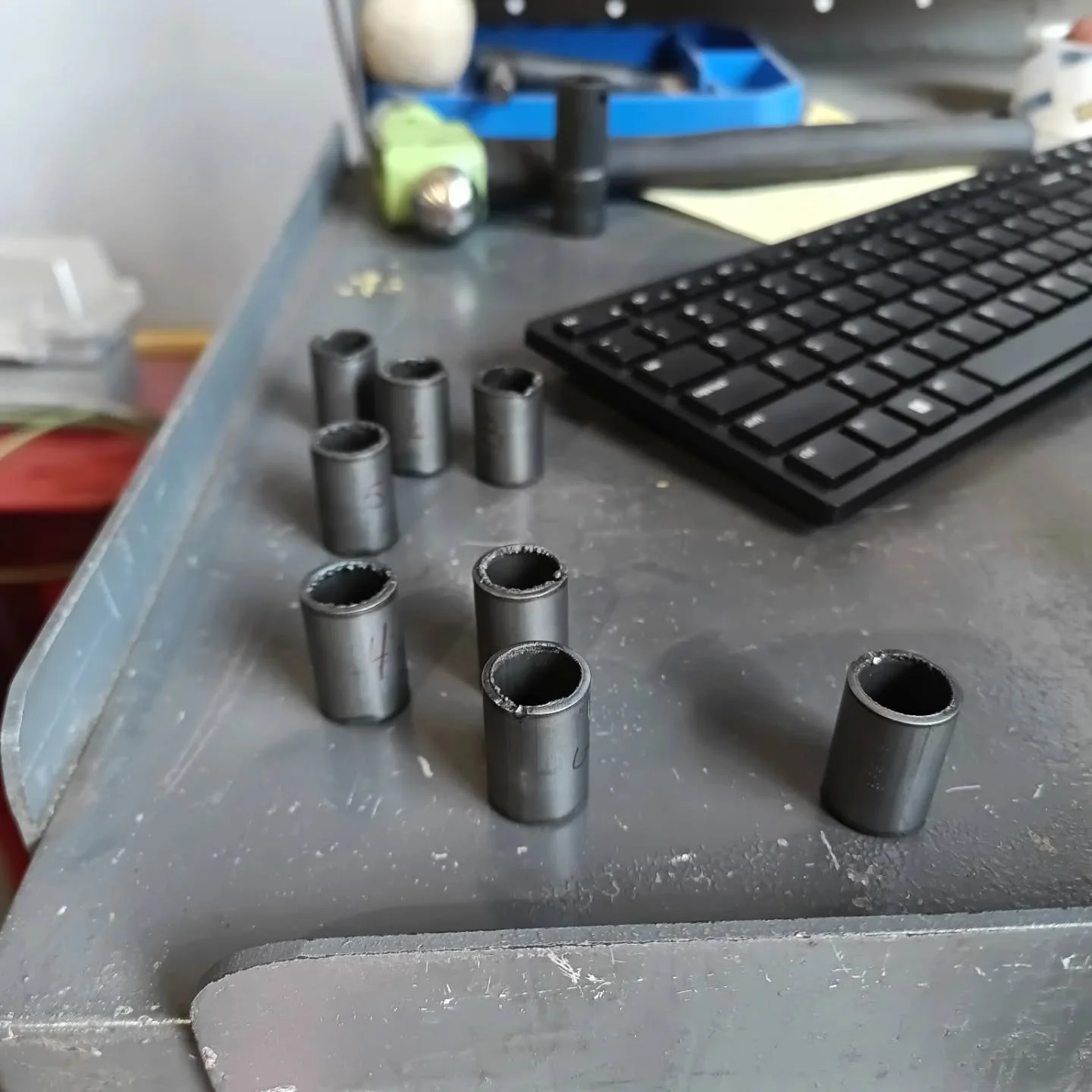 Cut testing 1, 2, 3!
We're working on dialing in these cuts for the stabilizer link body tubes. We did around 20 test cuts yesterday and almost have it down to production quality. Should have it dialed in after a convo with the manufacturer to iron o
