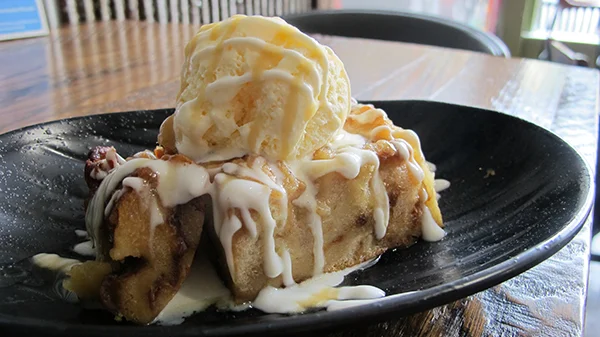 Pineapple Bread Pudding with Cream Sauce