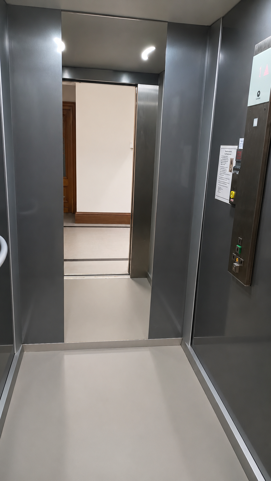 Internal view of the lift for accessibility purposes