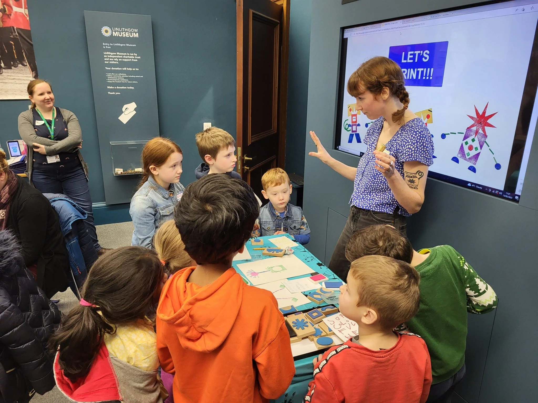 A group of children learning about science