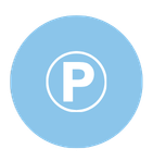 Icon for parking on a blue background