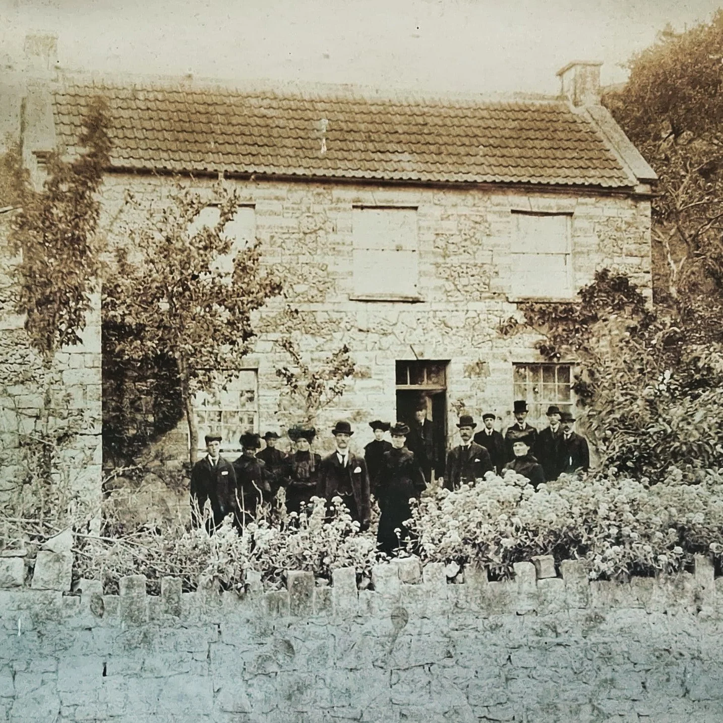 We have been at Higher Plot for 20 years which is the merest moment in time. The original house was built in 1763. This photo was taken in the 19th Century. Nobody is quite sure who they are but we think it might be WIlliam Shepherd and his family or