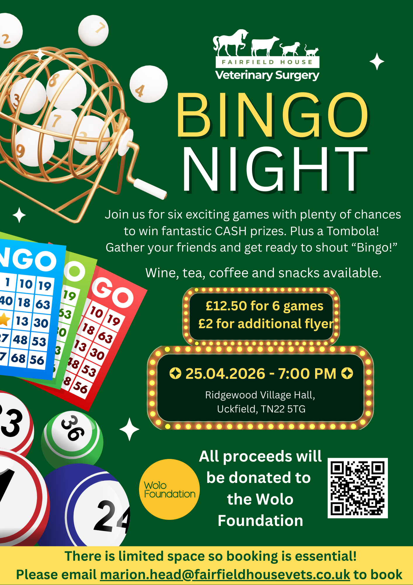 Bingo Night - Uckfield 25 April