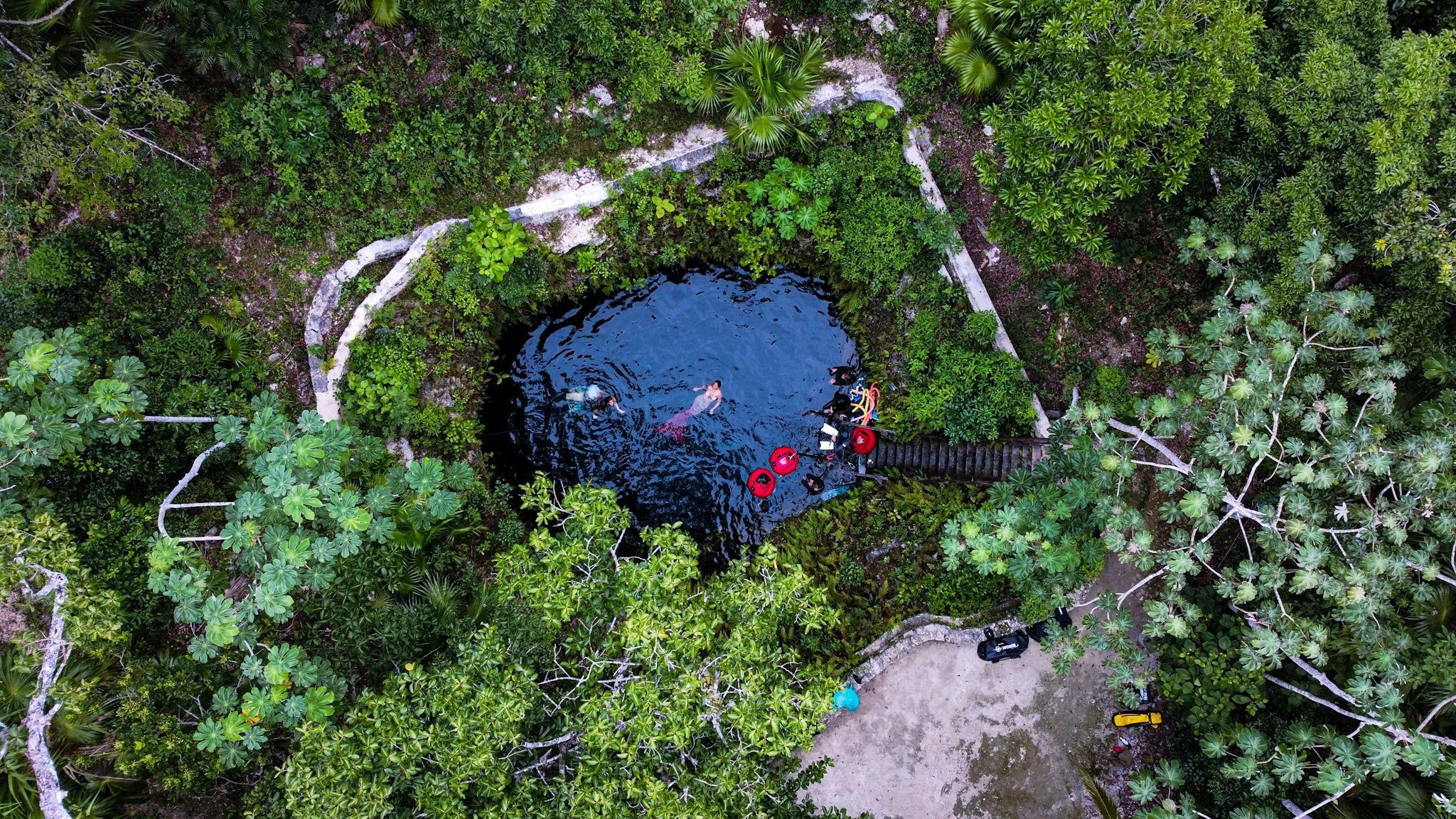 Freediving a cenote in Mexico