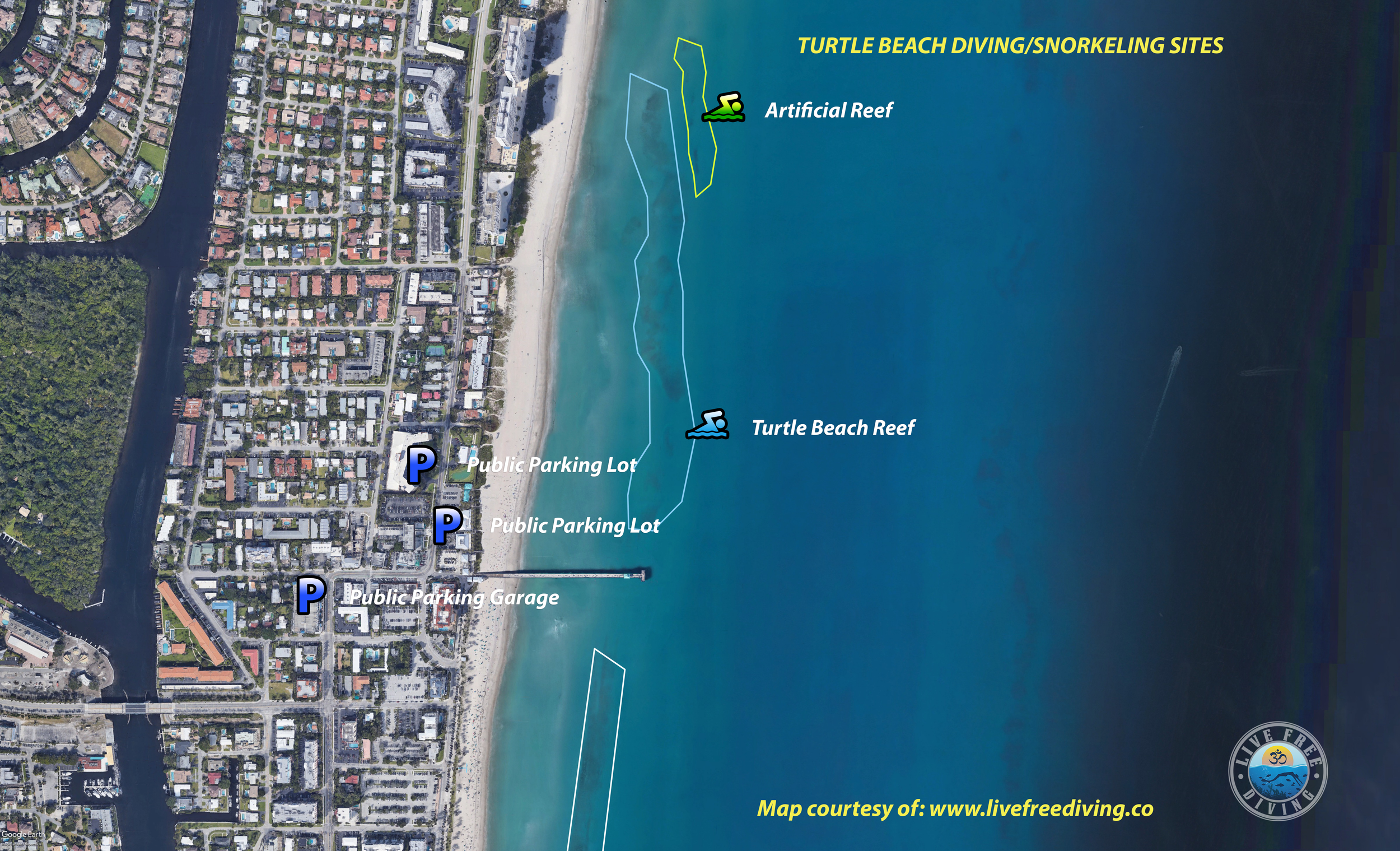 Turtle Beach Reef Map- Deerfield Beach