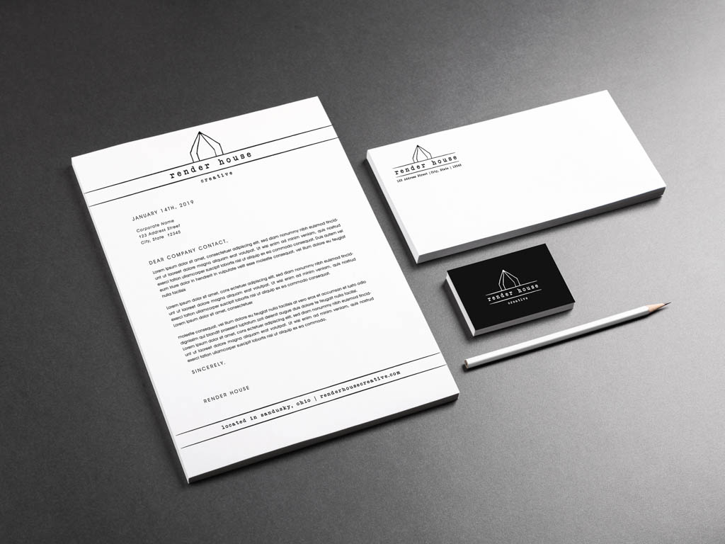 Letterhead + envelope design.