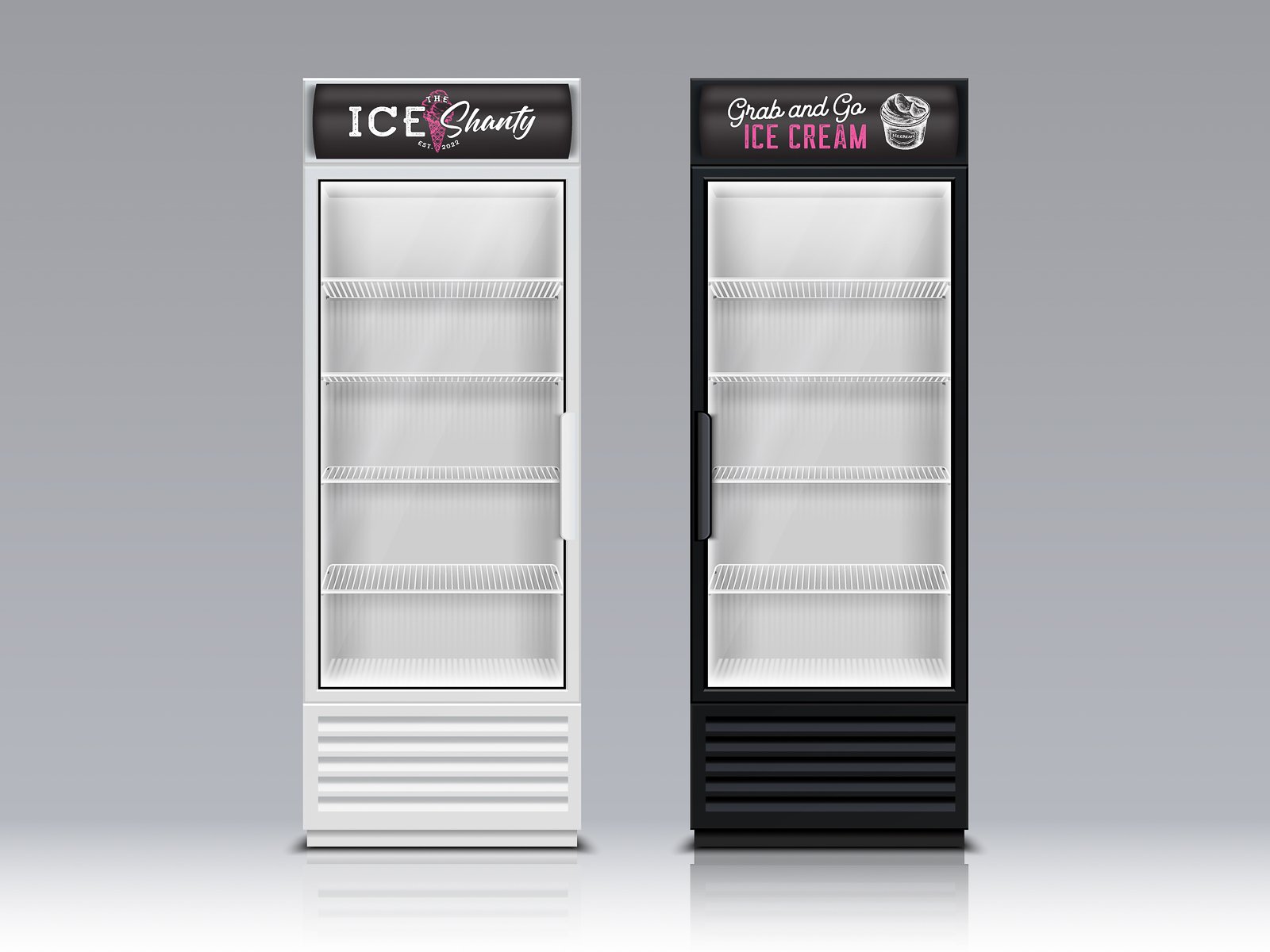 Freezer panels were designed and repurposed.