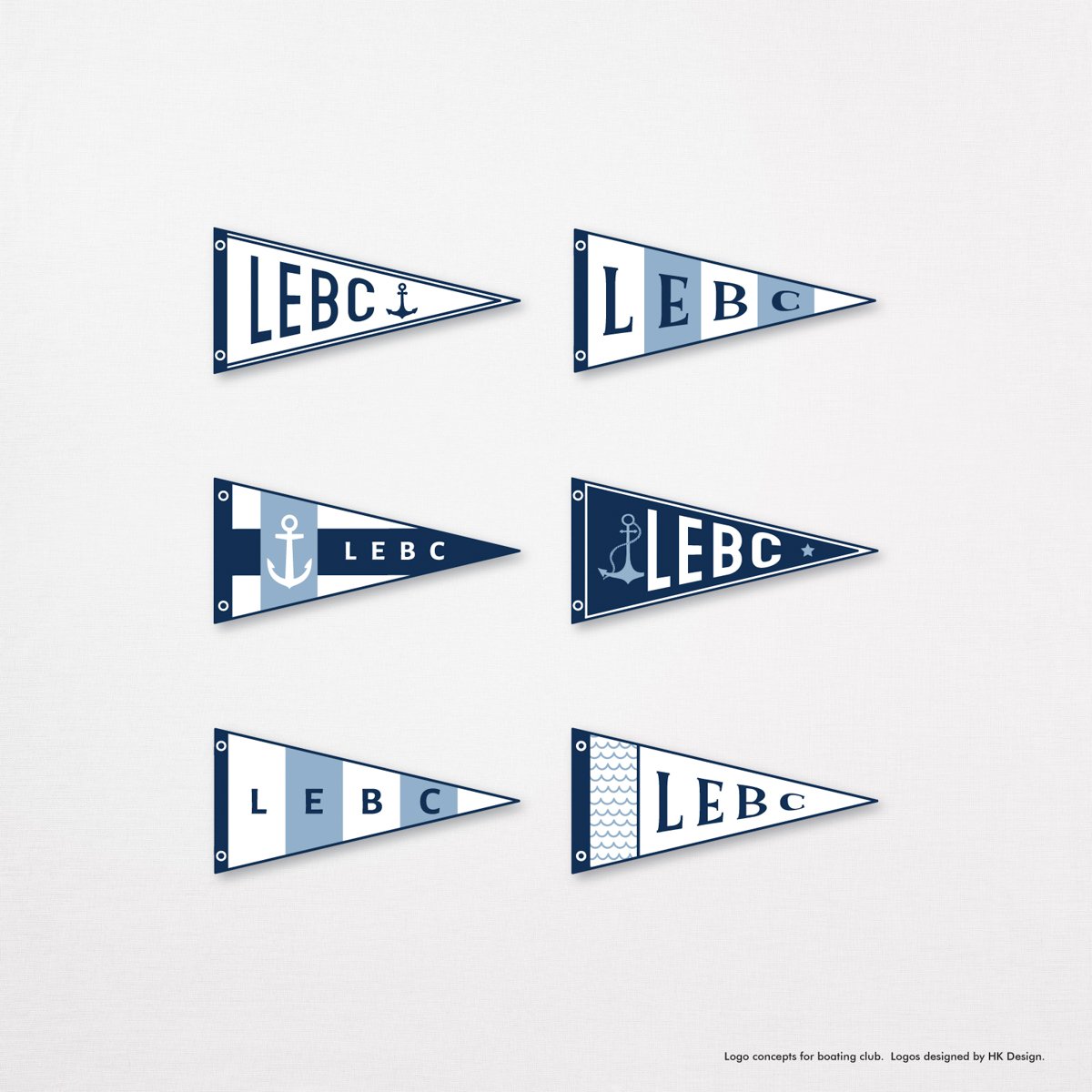 Logo concepts for Lake Erie Boat Club.