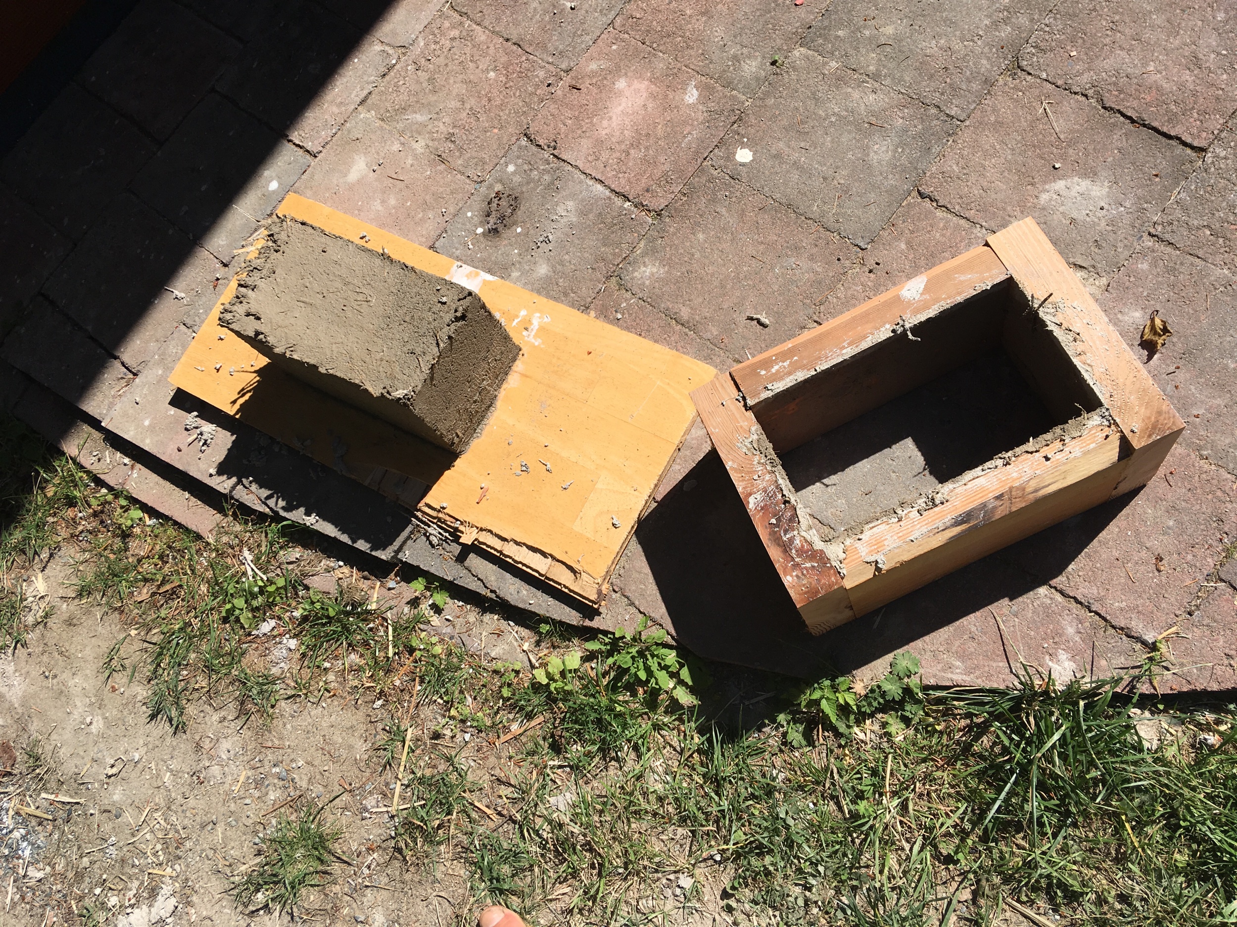 Using the extra material to make adobe bricks