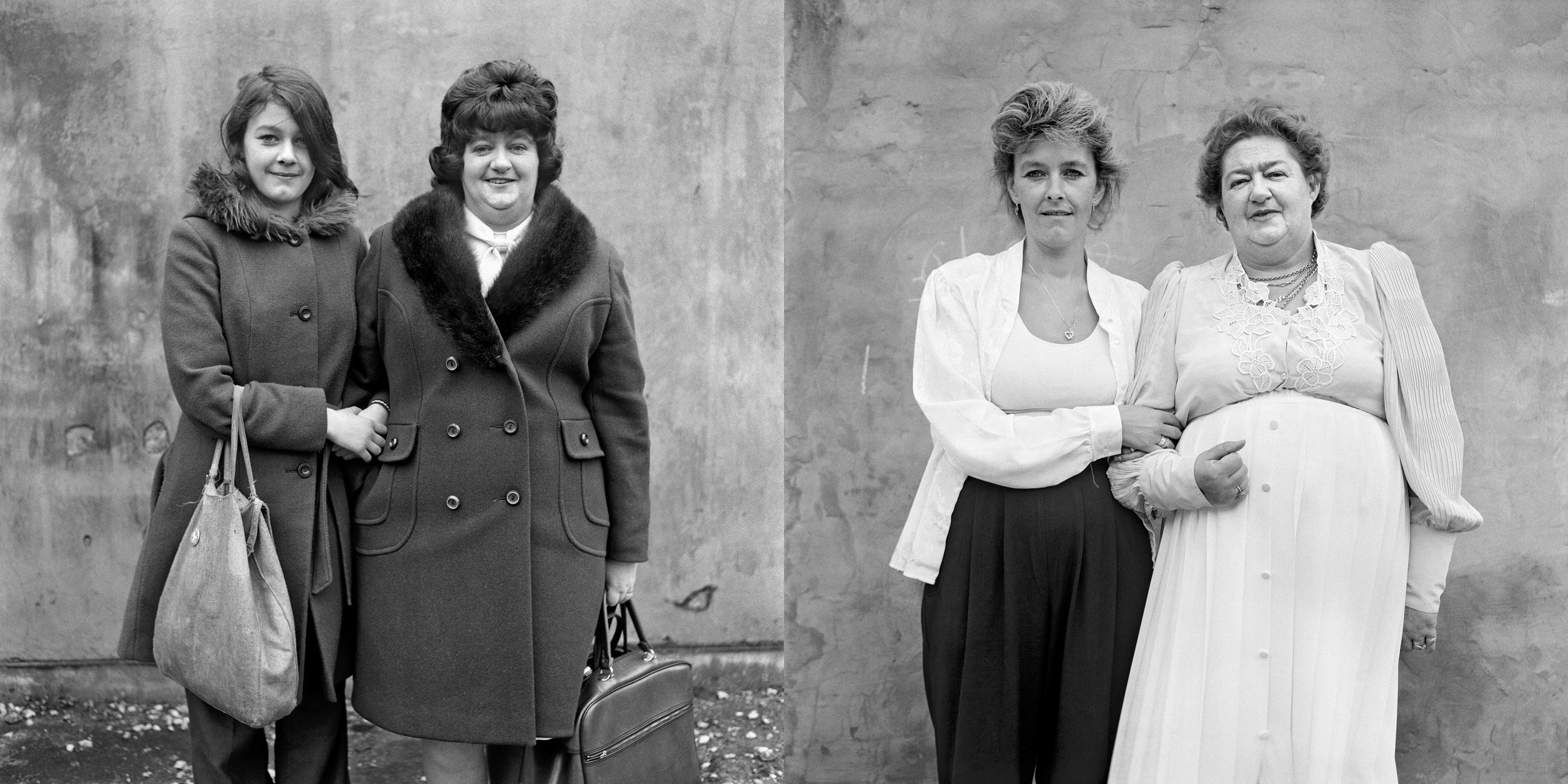  Now and Then portrait from the   Free Photographic Omnibus  , Mother and daughter: left, Karen Cubin; right, Barbara Taylor, Barrow-in-Furness, Cumbria. 1974 and 1995 ©Daniel Meadows     