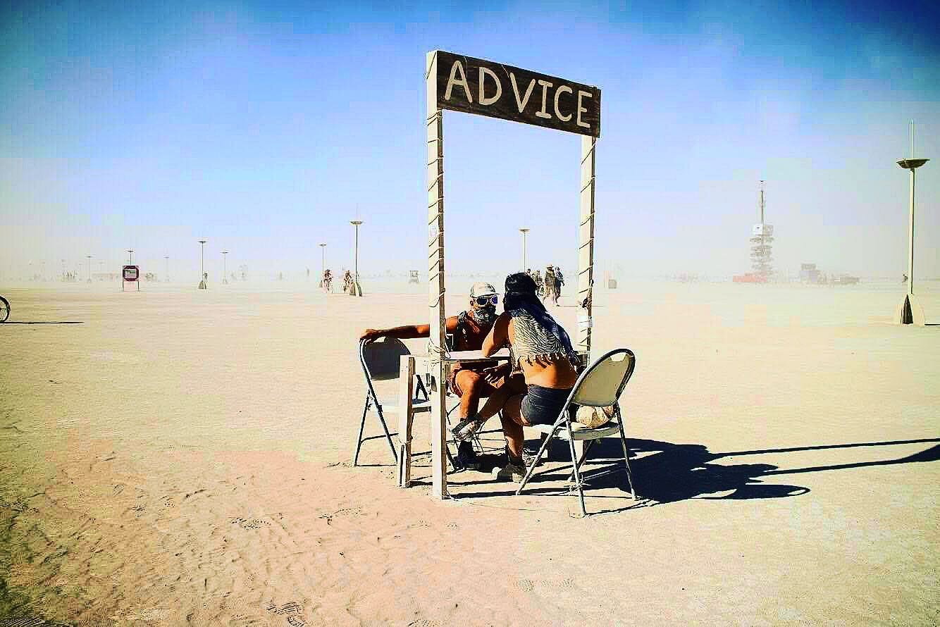 After manning the advice station at Burning Man for a bit of fun, I thought I&rsquo;d continue the fun by manning it again - this time at evansutter.com 
 
It started as fun, and still is, but has now evolved into around 10 pieces of advice shared ea