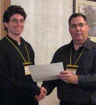 Michael Aberle receiving his R.S.T. certificate from SCST President Gil Waibel