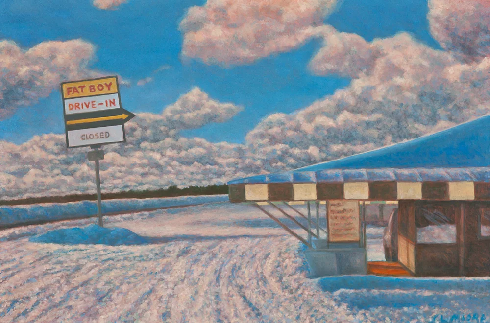 Fat Boy in Winter, Brunswick, Me 24” x 36” Oil on Canvas