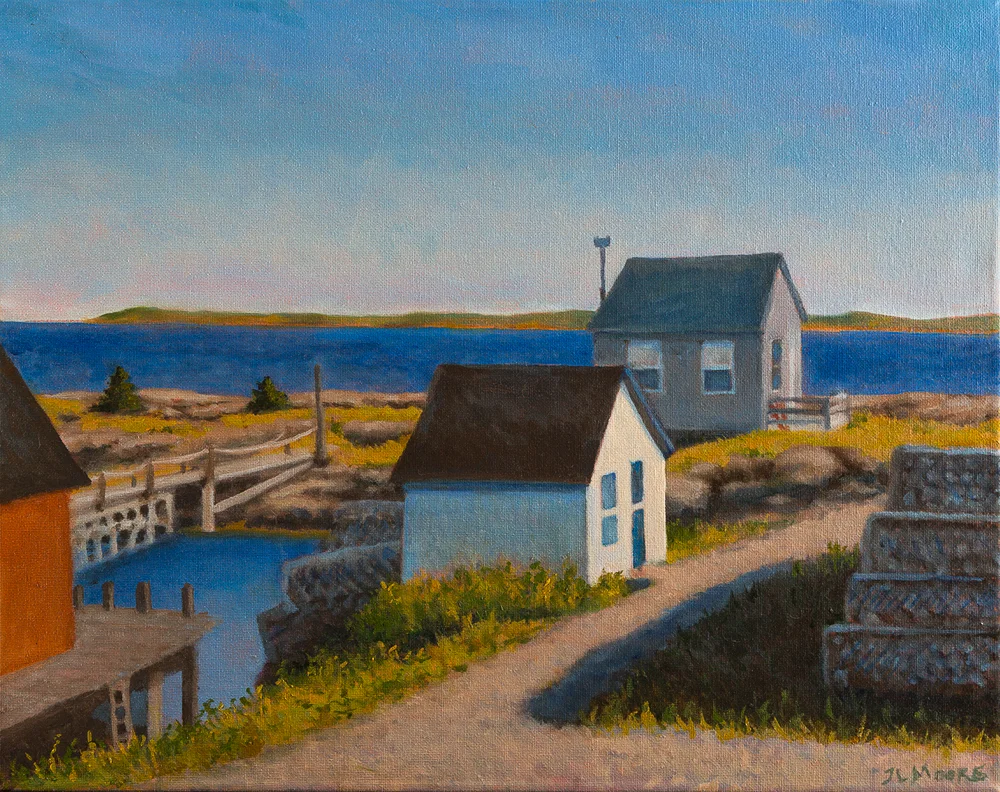 Three Fish Shacks 16” x 20” Oil on Canvas