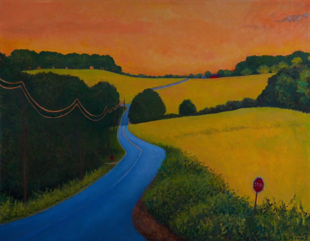 Pownal Road (No Straight Lines)22” x 28” Oil on Canvas