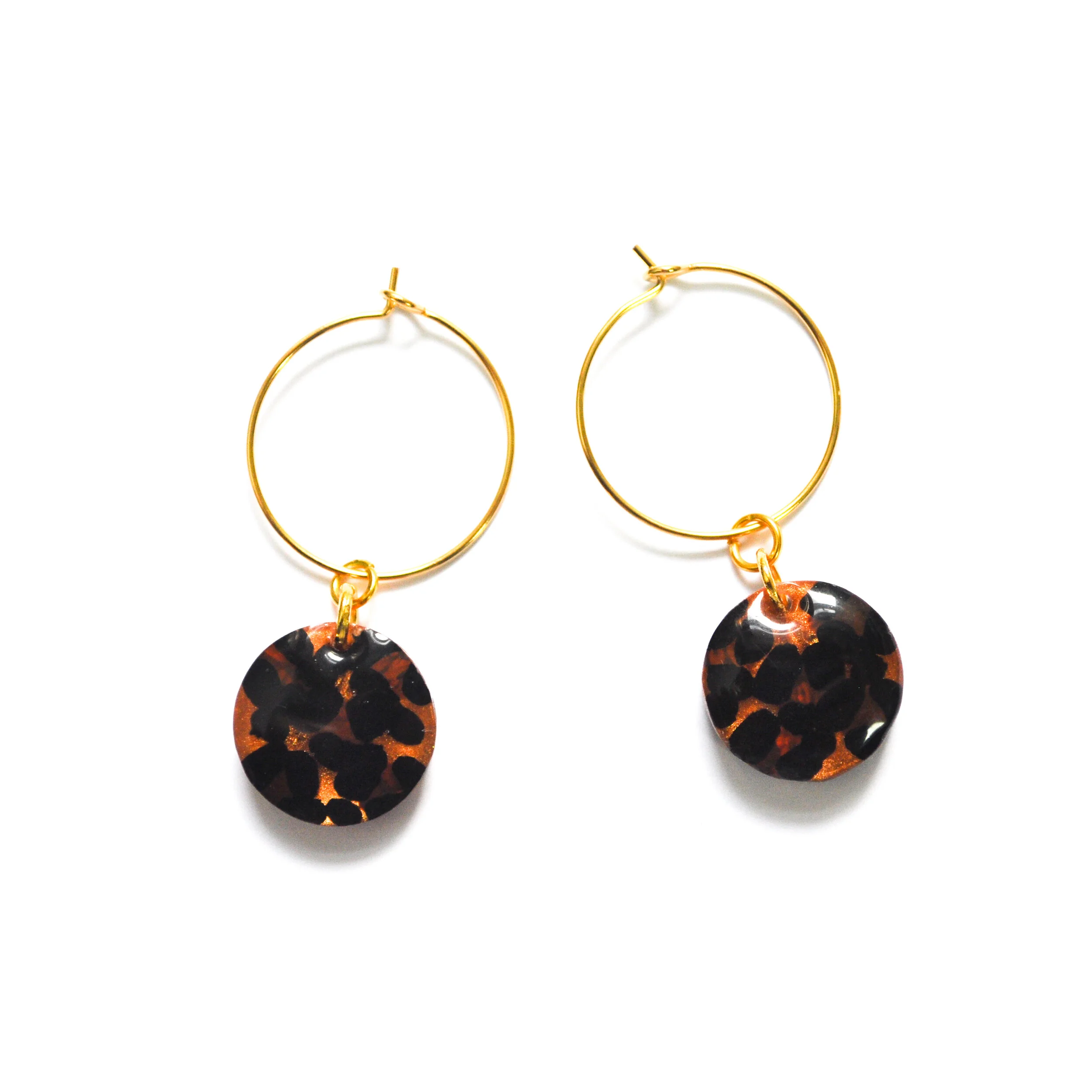 Leopard Print Circle Hoop Earrings