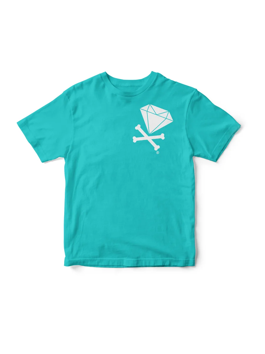 Diamond &amp; Crossbones T-Shirt (Teal) (Chest)