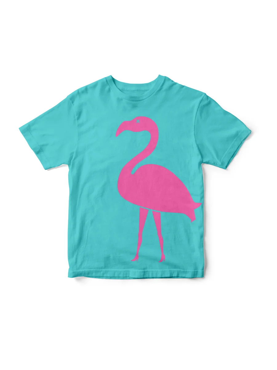 High Heeled Flamingo T-Shirt (Aqua)