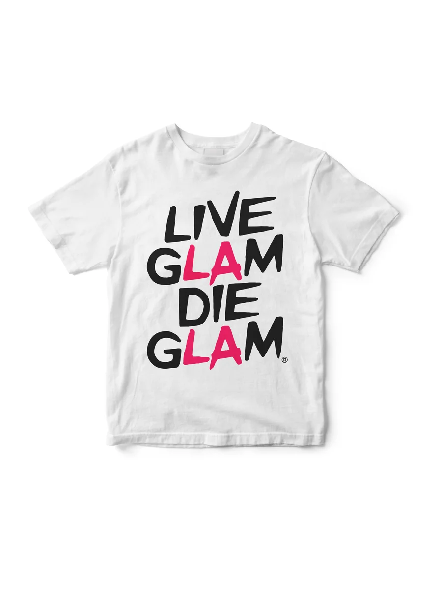 Live Glam Die Glam T-Shirt (White)