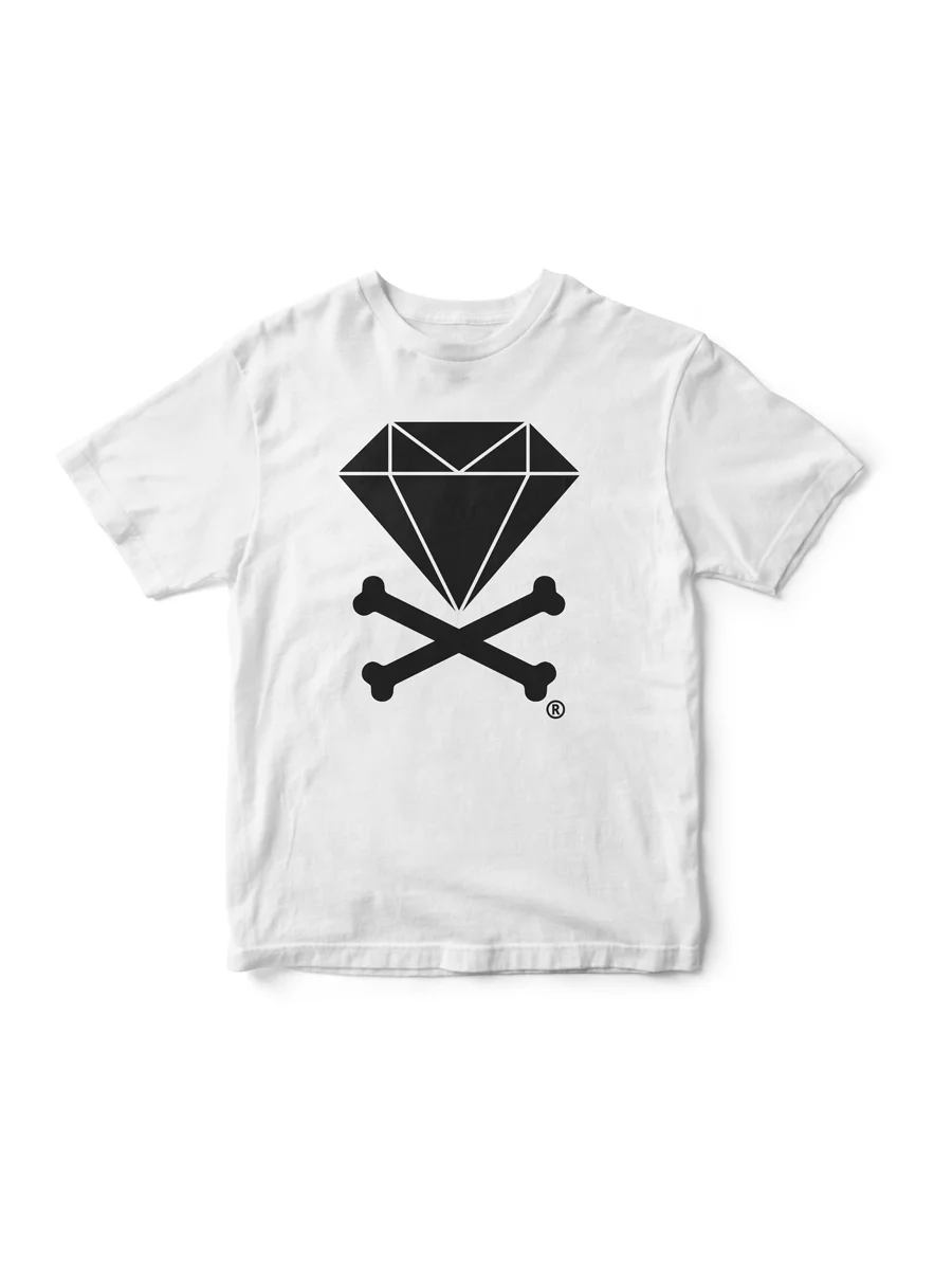 Diamond &amp; Crossbones T-Shirt (White/Black)