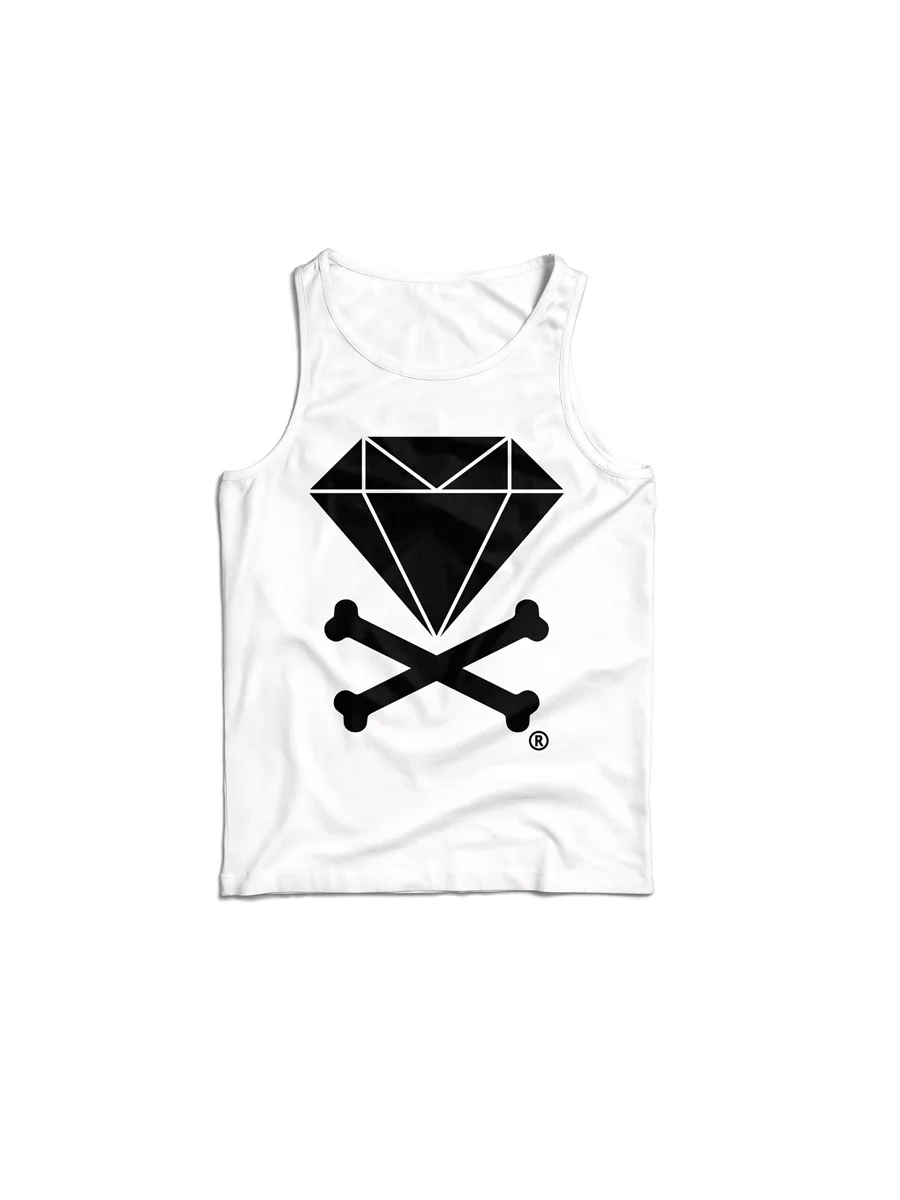 Diamond &amp; Crossbones Tank Top (White)