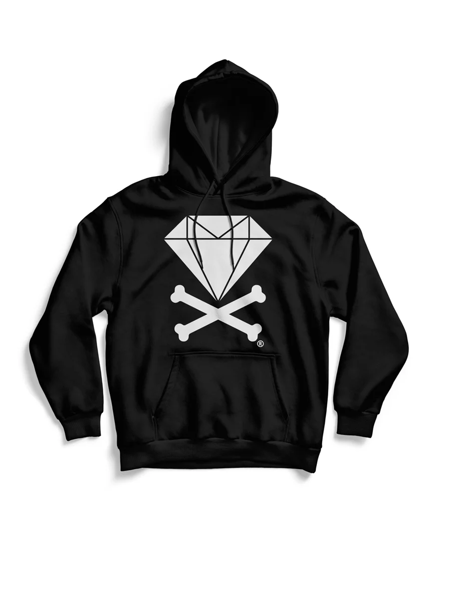 Diamond &amp; Crossbones Hoodie (Black)