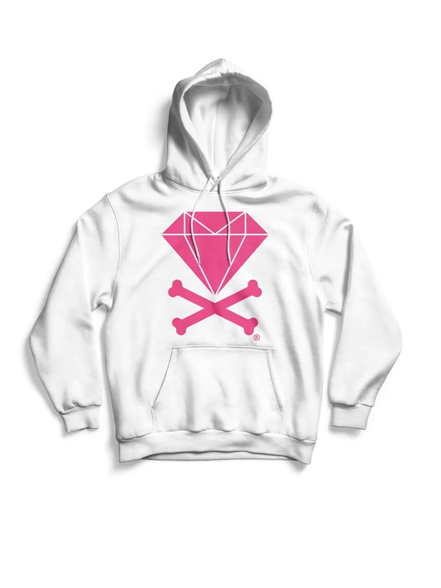 Diamond &amp; Crossbones Hoodie (White)