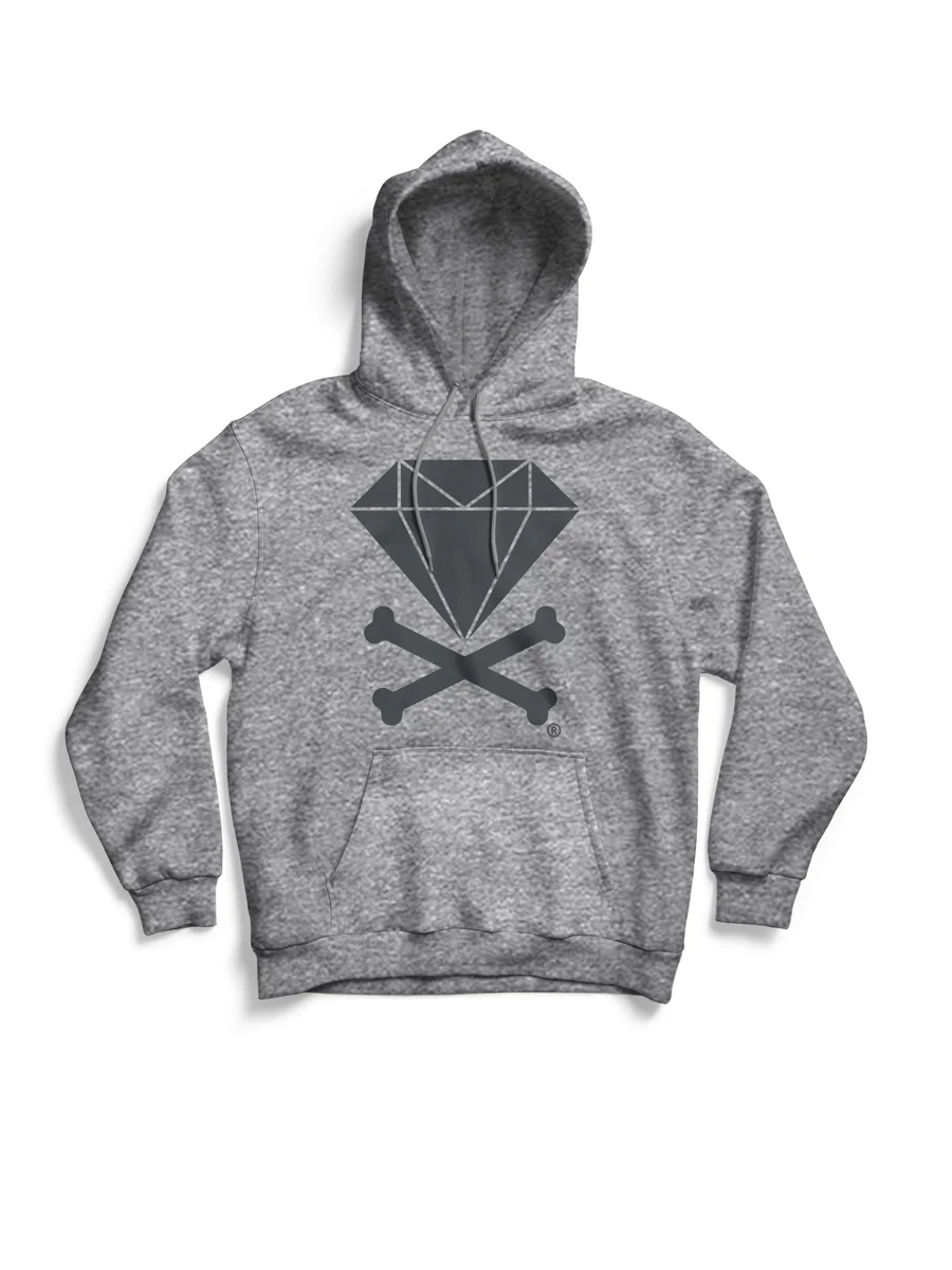 Diamond &amp; Crossbones Hoodie (Heather Grey)