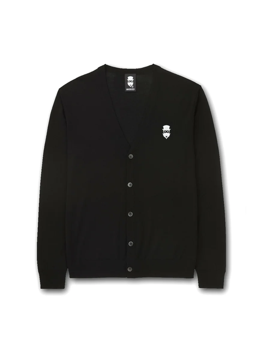 Masked Logo Cardigan (Black)