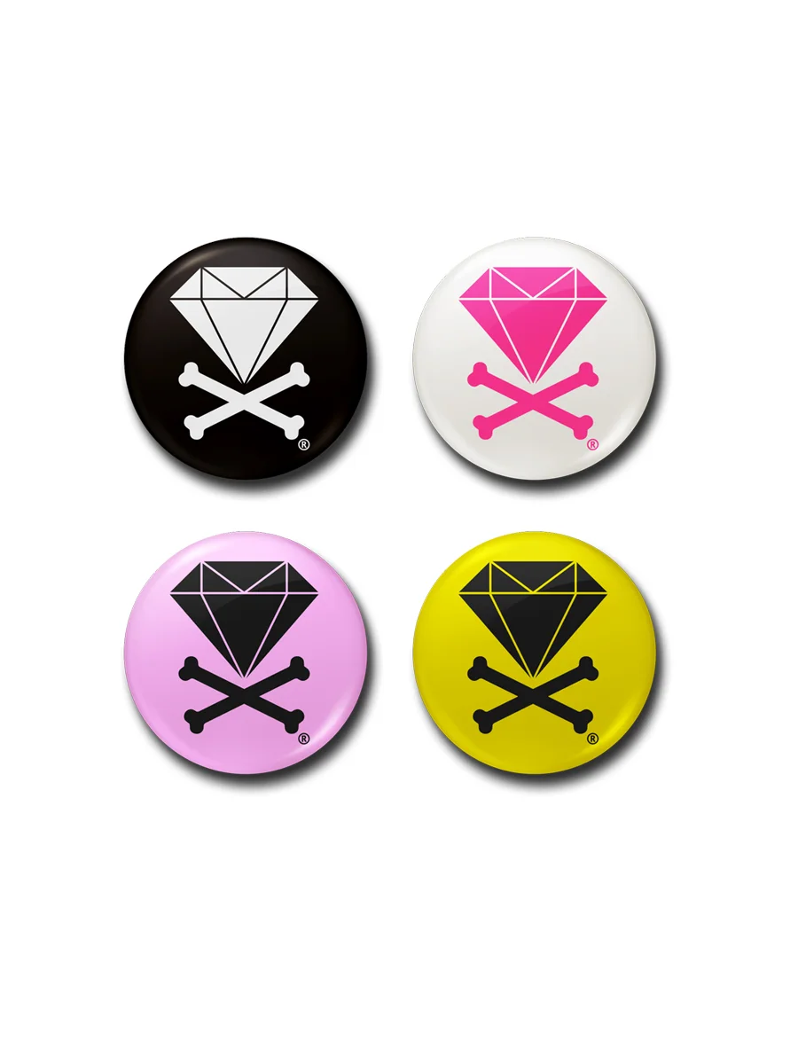 1.5 inch Diamond &amp; Crossbones Pin