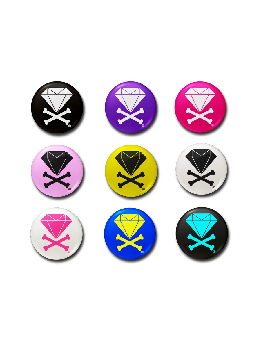 1 inch Diamond &amp; Crossbones Pin