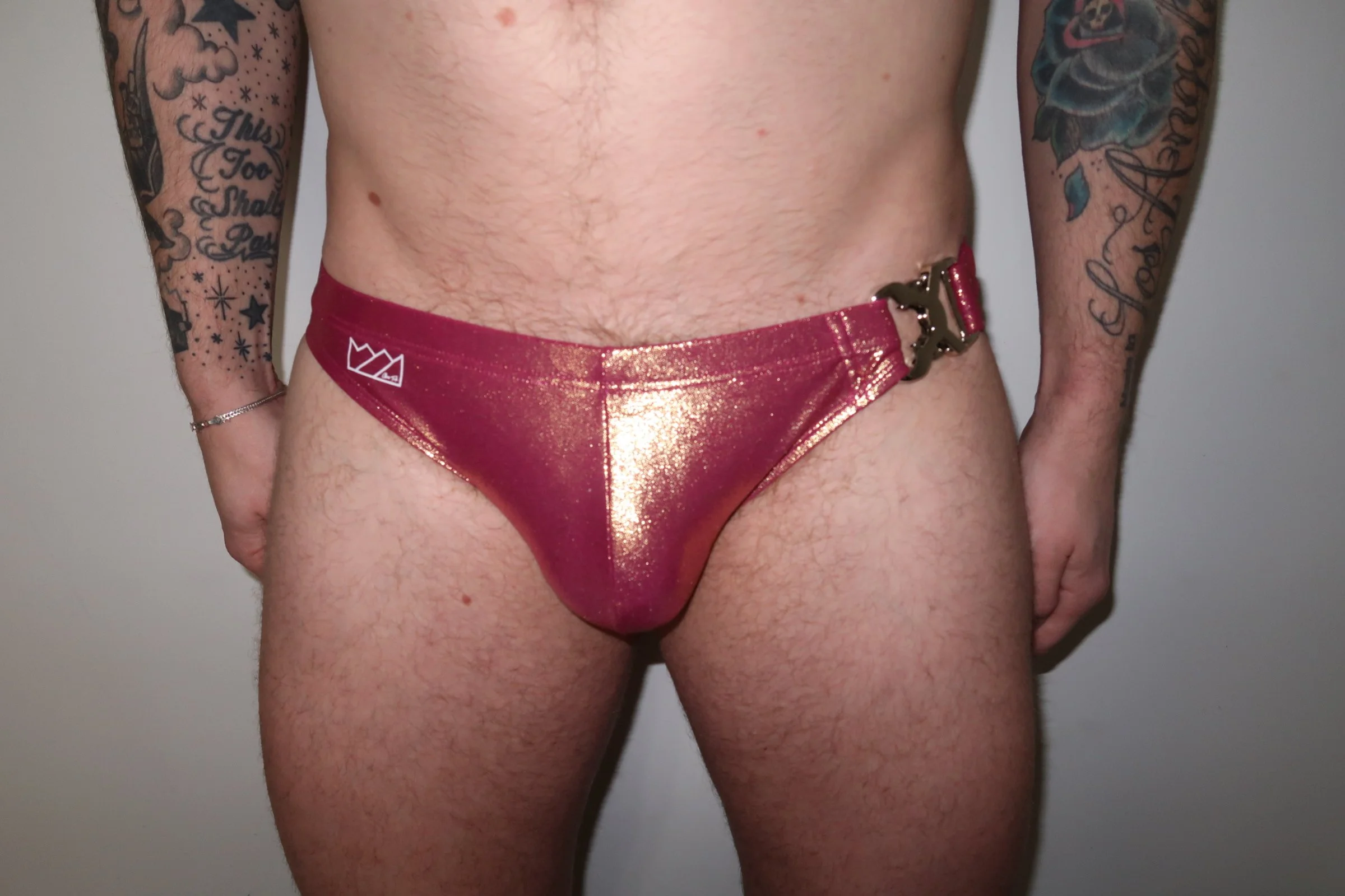 CTS DISCO HEART GLITTER CLASP SWIM BRIEF