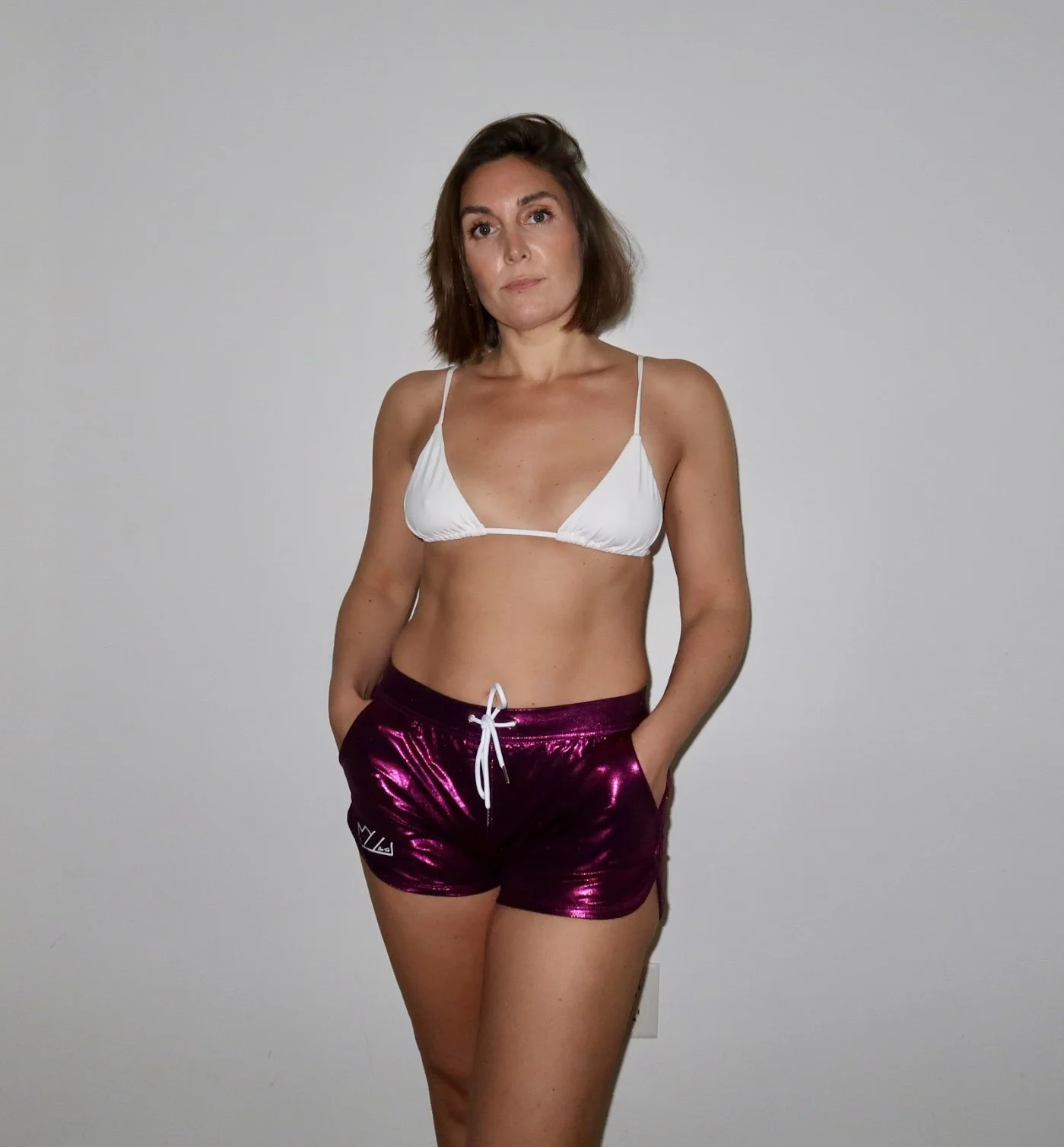 CTS DISCO HEART- GLITTER SWIM SHORT BLUSH