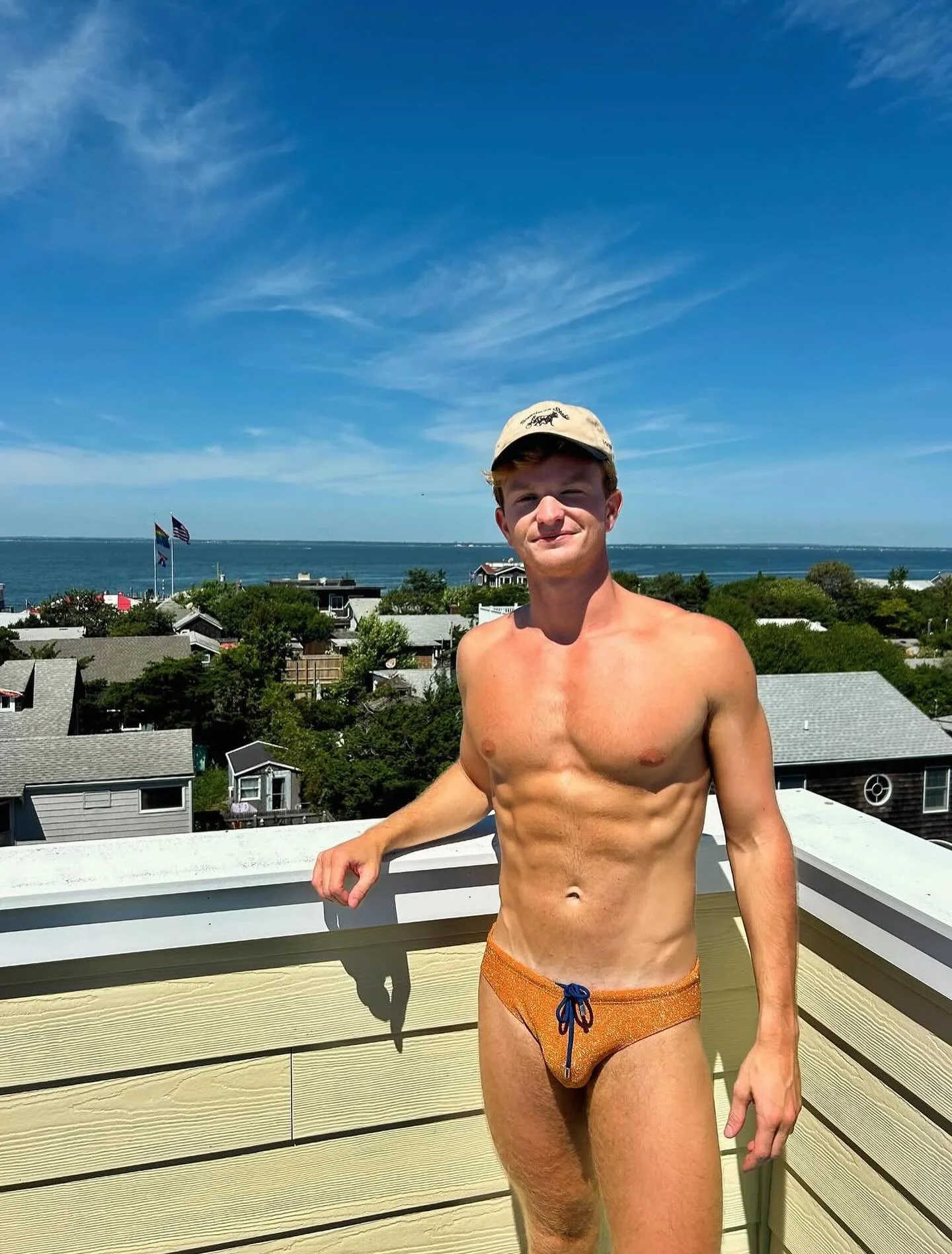 @alexmorfit in the @christurkswim mystical glitter swim brief 😍