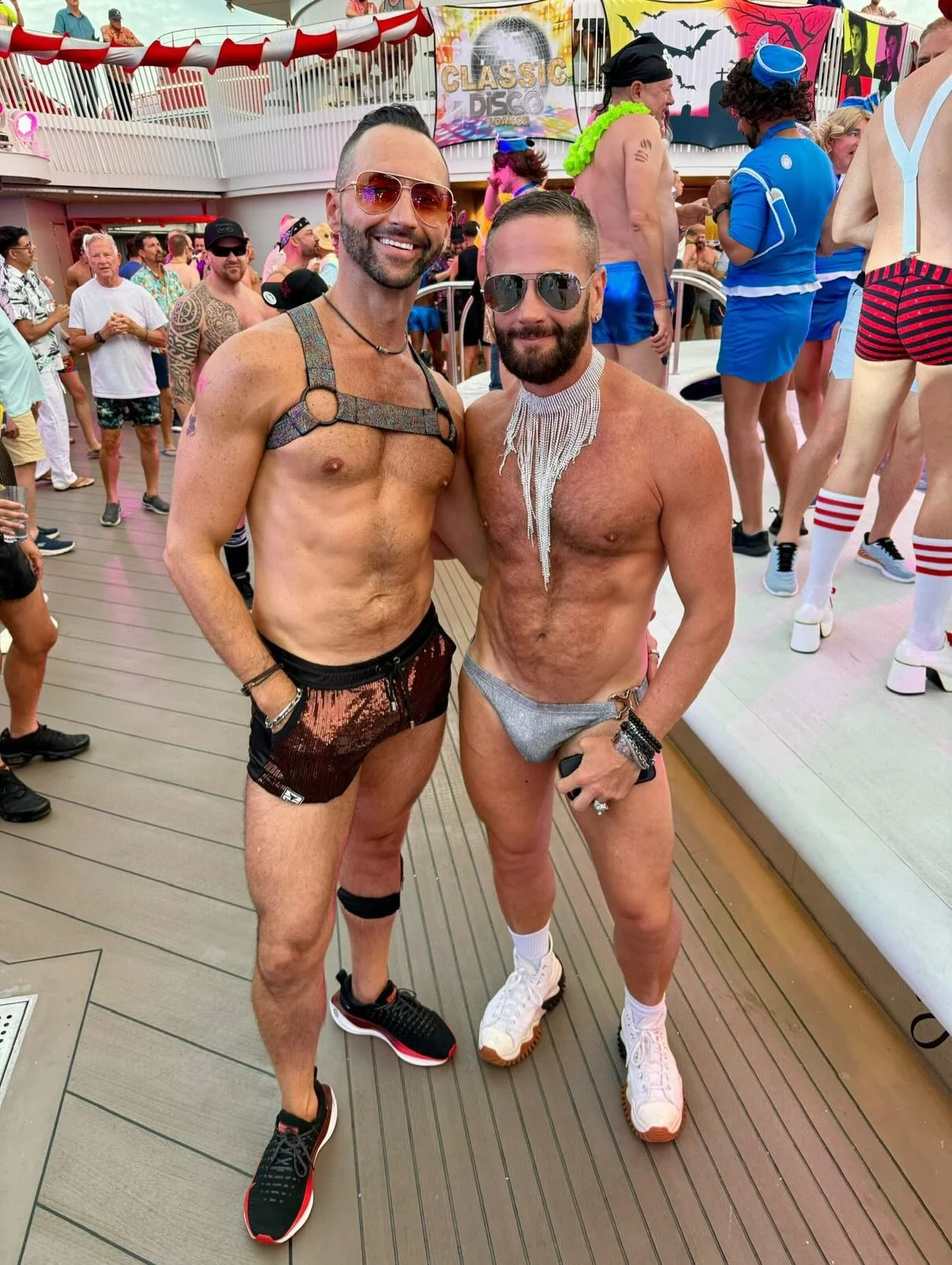 @l_mario in the @christurkswim glitter clasp swim brief on the @atlantisevents cruise 😍