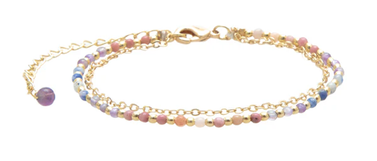 Lotus + Luna Gold Chain and Bead Bracelet