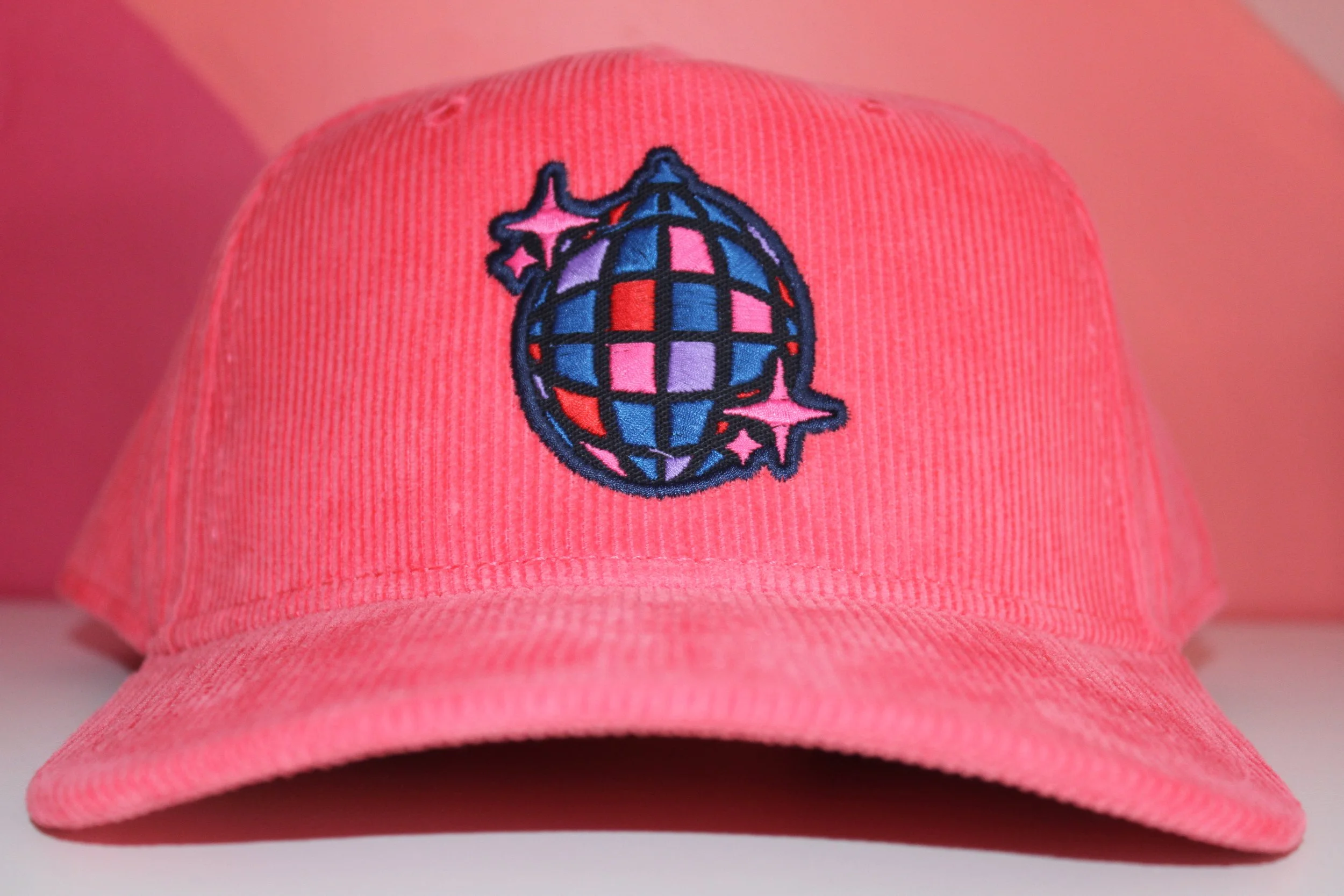 Pink Disco Ball Corduroy Hat