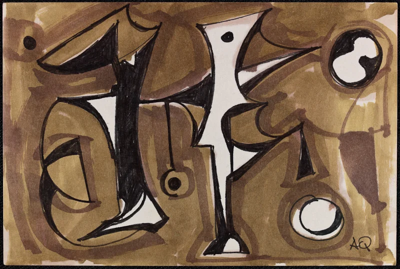 Anthony Quinn Work on paper 4 x 2 3/4 in 10.2 x 7 cm (AQ2004.508.76)