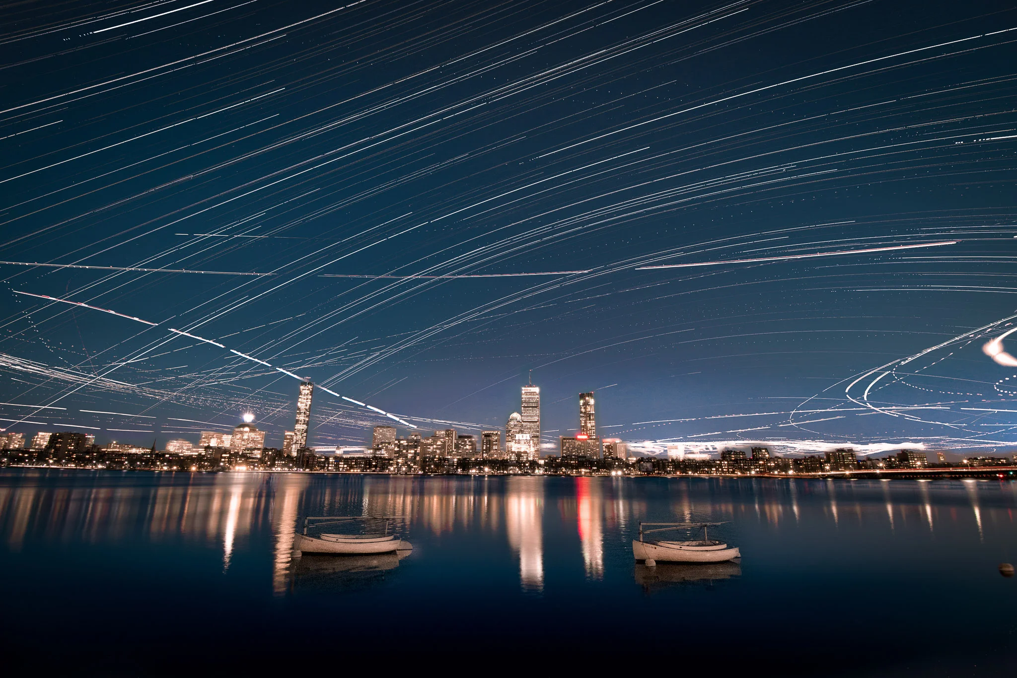 .7 Composite of blue hour and star trails