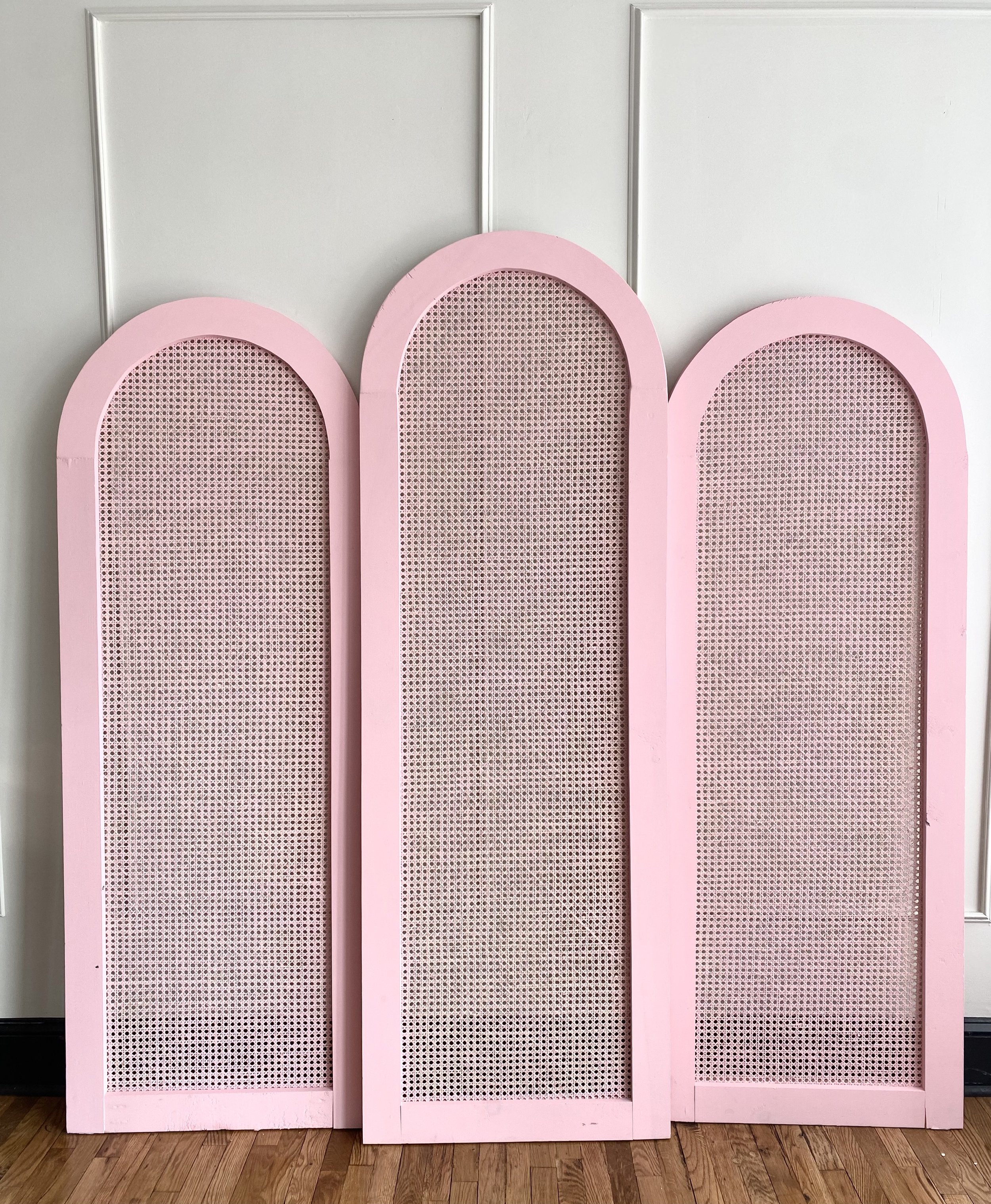 Pink Rattan Panel Backdrop