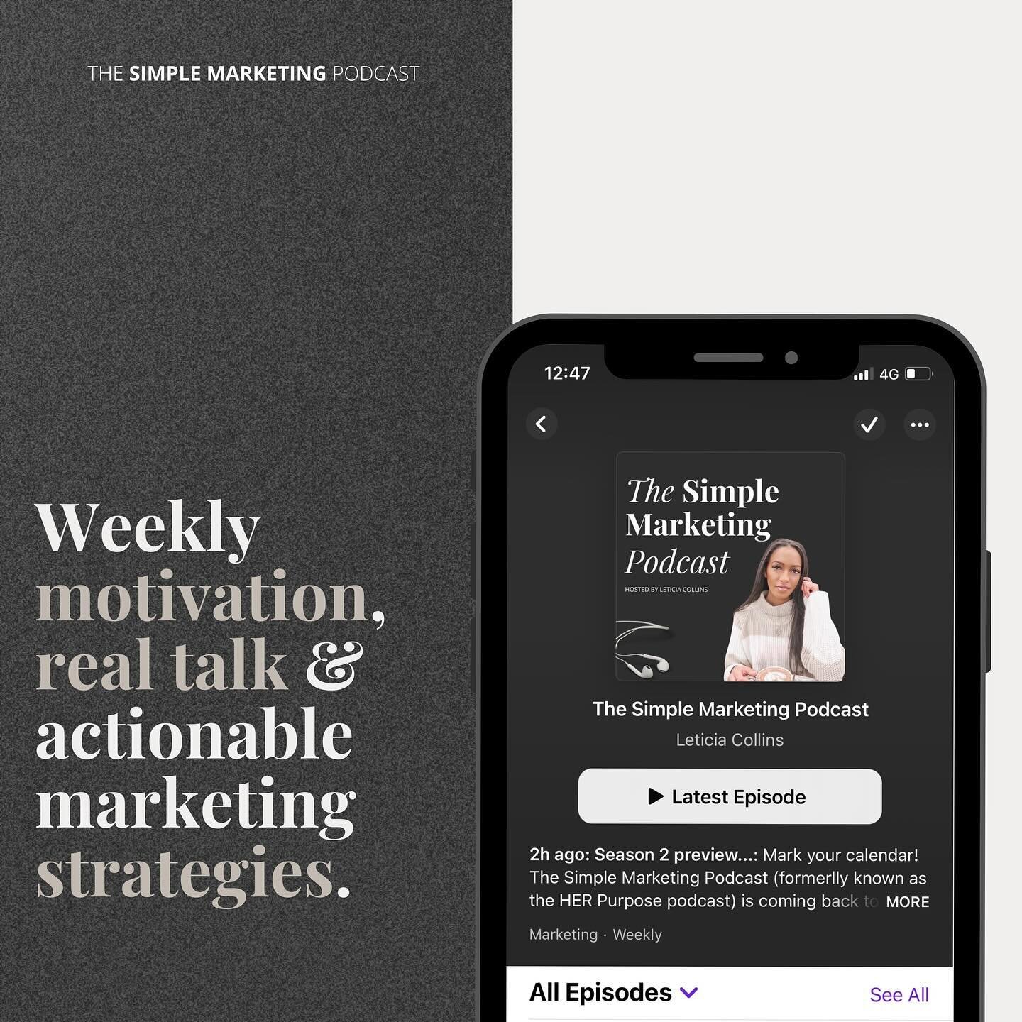 🎙 Grab a cup of coffee, get comfy and tune in to The Simple Marketing Podcast every Monday for&hellip;

&nbsp;✔️ Sustainable marketing tips
✔️ Scalable business strategies
✔️ Authentic sales advice
✔️ Evergreen strategies

The Simple Marketing Podca