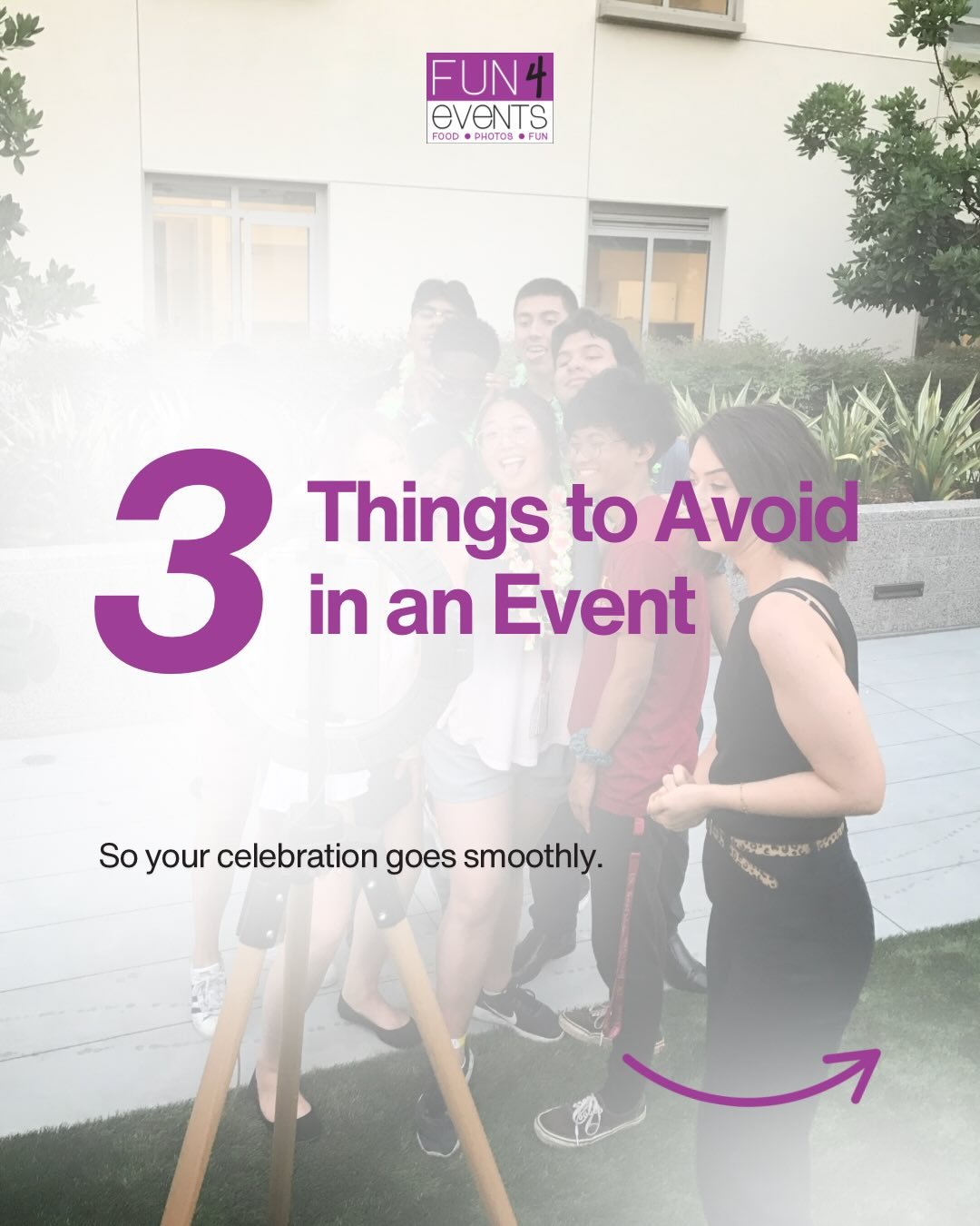Planning an event? Don&rsquo;t make these common mistakes 👀

Even the best ideas can fall flat without the right execution.

Here are 3 things to avoid if you want your event to truly stand out:
🚫 Poor planning
🚫 Lack of guest engagement
🚫 Overlo